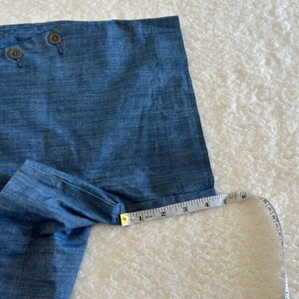 ISAAC MIZRAHI Shorts Women's Blue Mid Rise Size 8 Cotton Button Design Pockets - Picture 8 of 8